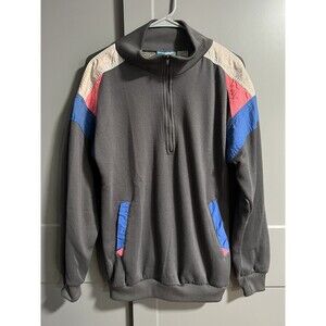 TurnPoint Sports Mens Half Zip Long Sleeve Pullover Sweater Y2K Retro Medium